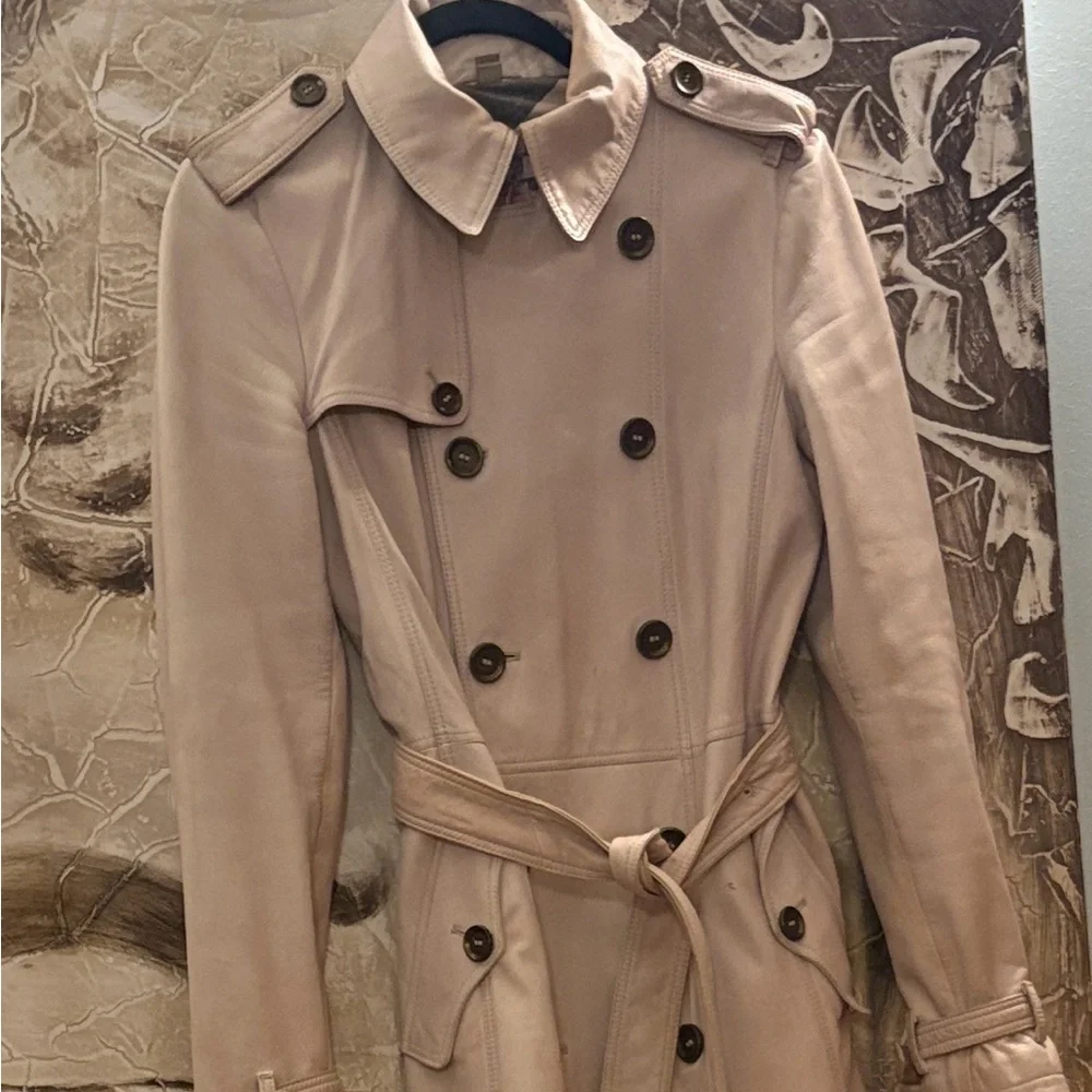 Burberry Brit Classic Italian lamb leather Trench Coat, middy knee,worn w/Love - Picture 1 of 6
